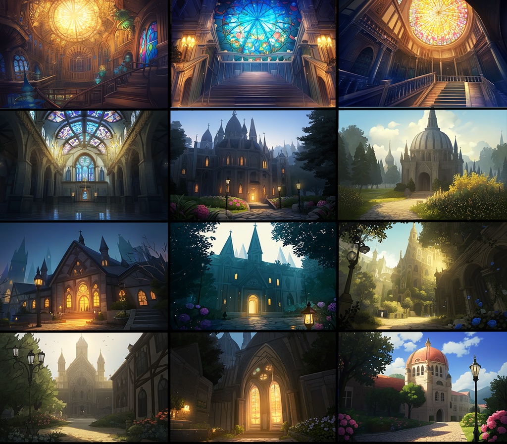 【著作権フリーファンタジー背景素材集】教会②70種