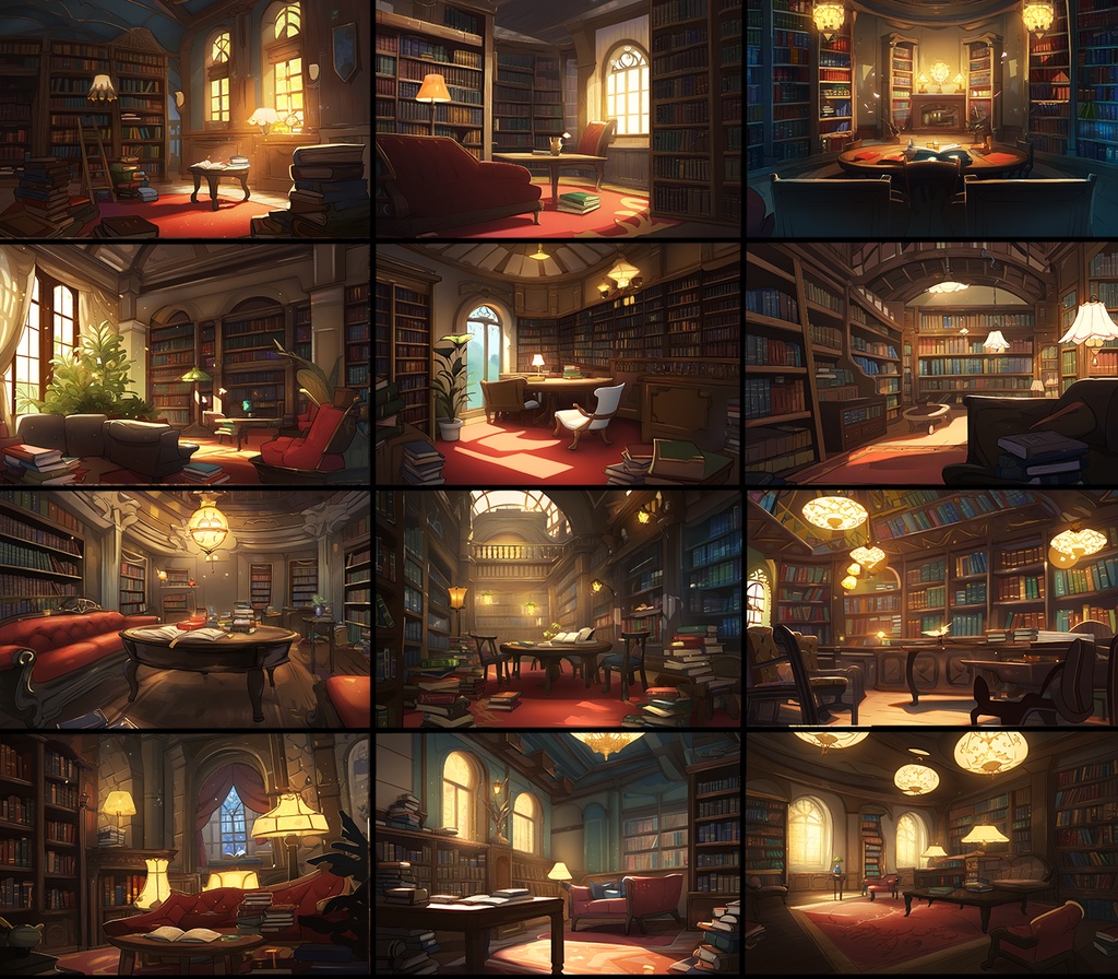 【著作権フリーファンタジー背景素材集】書斎70種