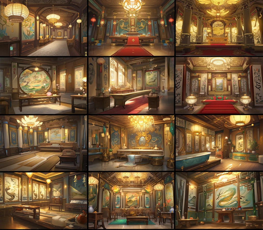 【著作権フリー背景素材集】中華ファンタジー⑤70種