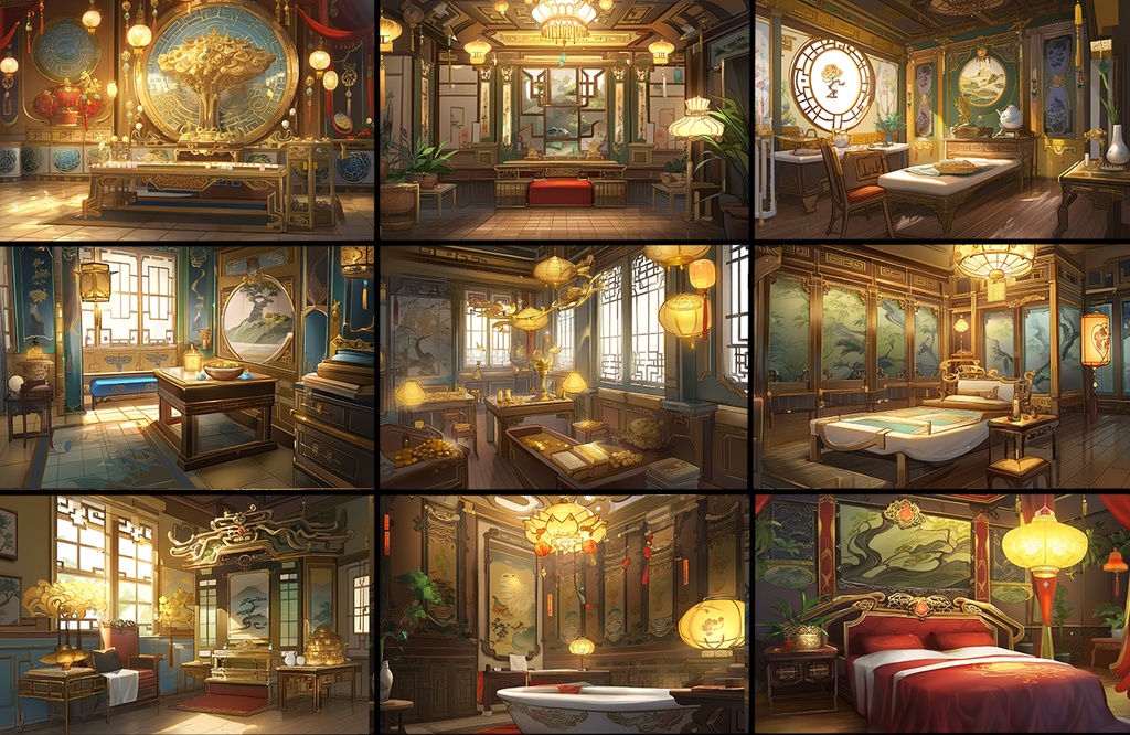 【著作権フリー背景素材集】中華ファンタジー⑤70種