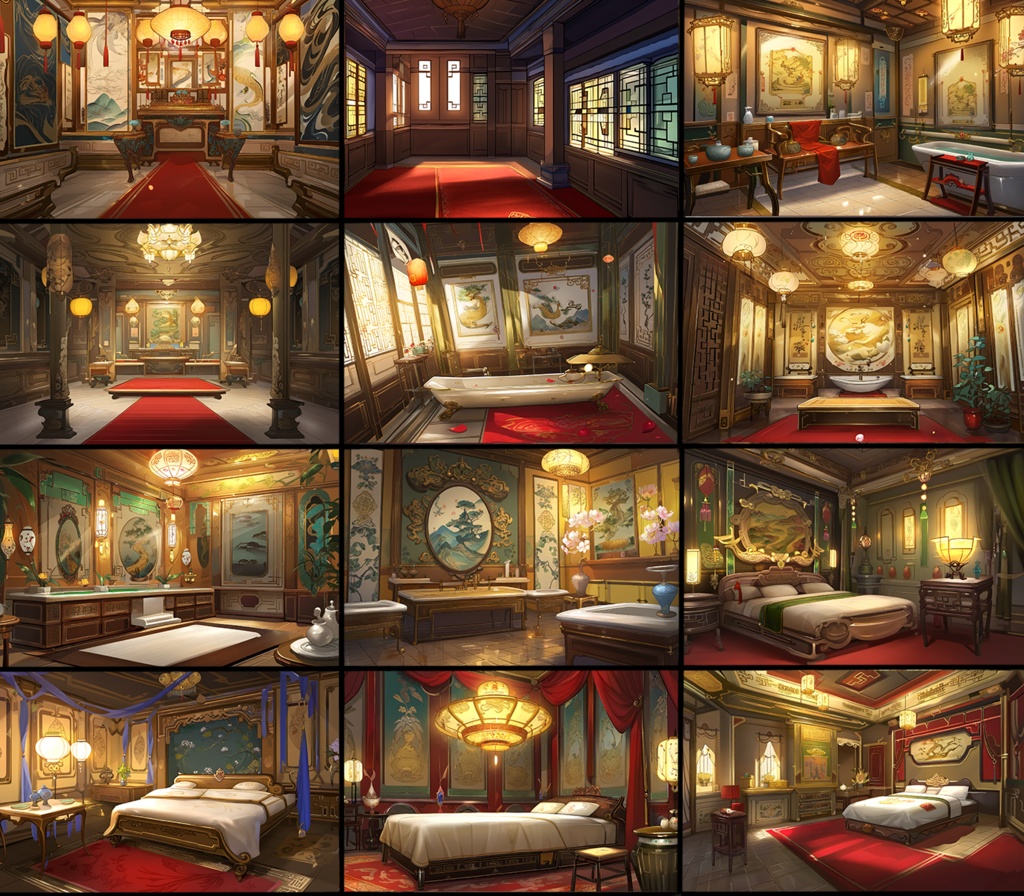 【著作権フリー背景素材集】中華ファンタジー⑤70種