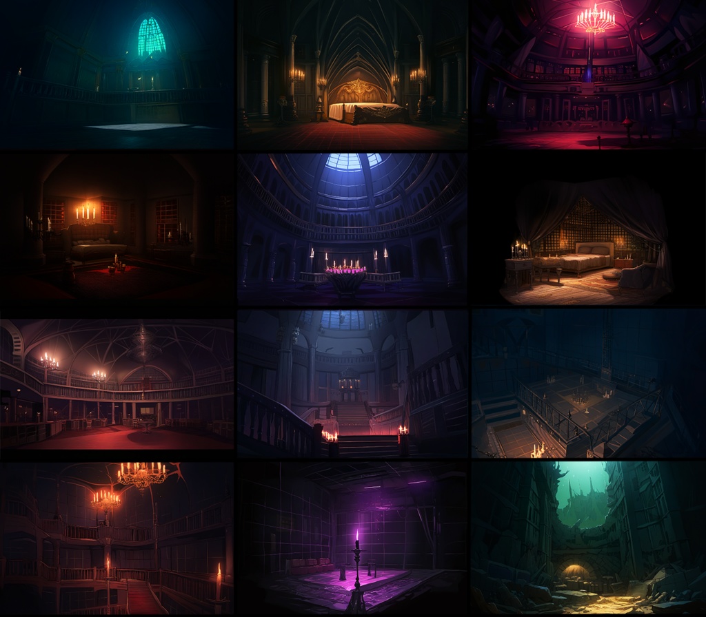 【著作権フリーファンタジー背景素材集】魔王の城②70種