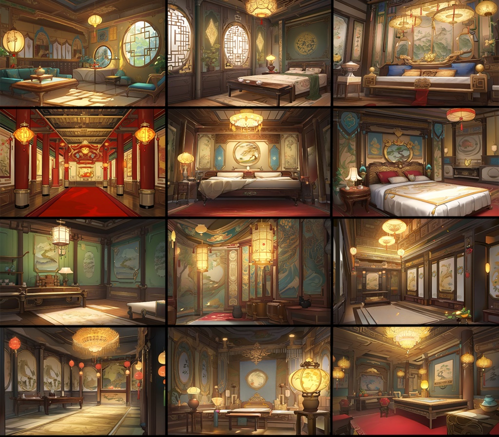 【著作権フリー背景素材集】中華ファンタジー⑥70種