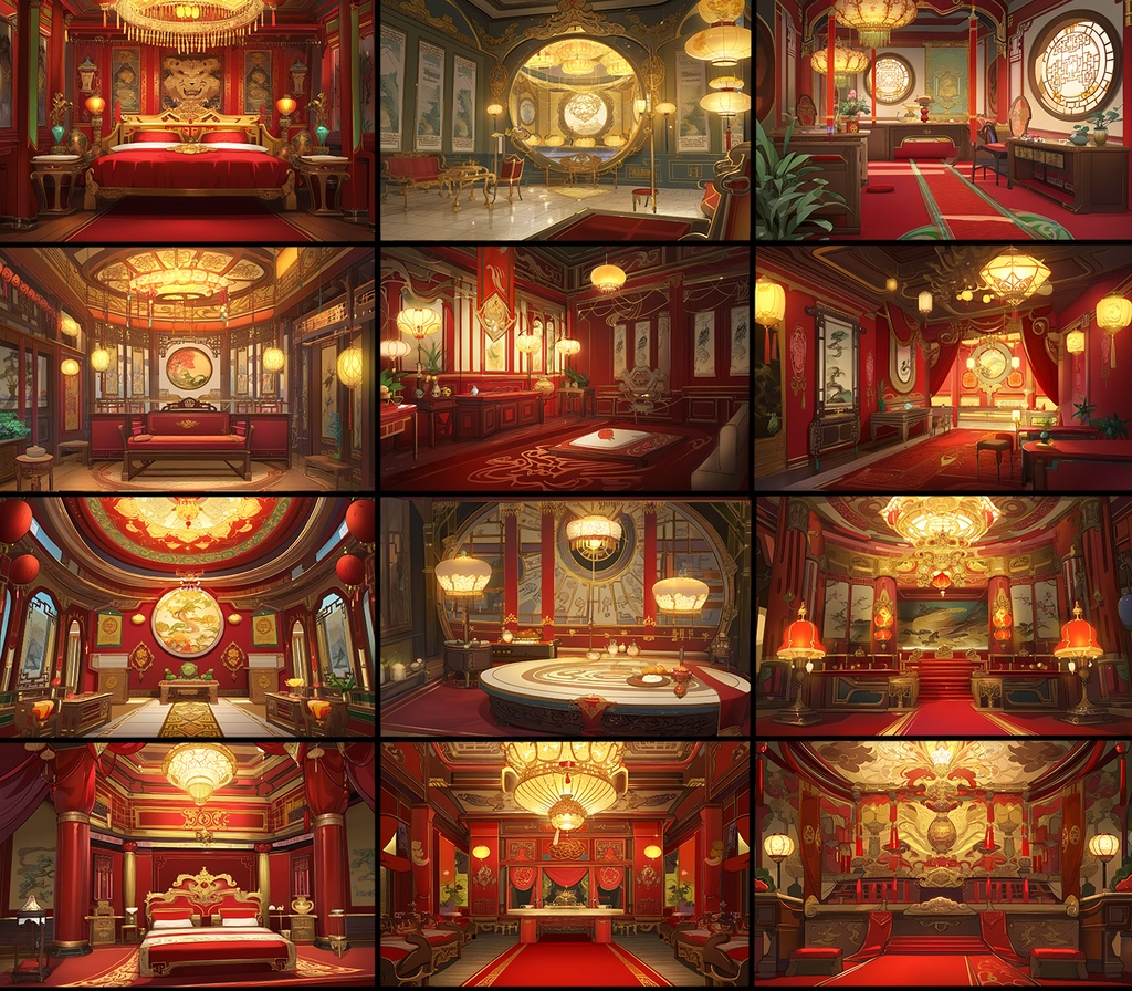 【著作権フリー背景素材集】中華ファンタジー⑥70種