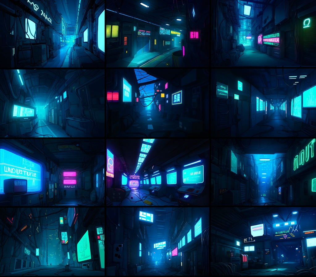 【著作権フリー背景素材集】ネオンシティ 70種