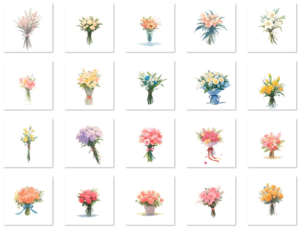 【著作権フリー素材集】花・ブーケイラスト150種