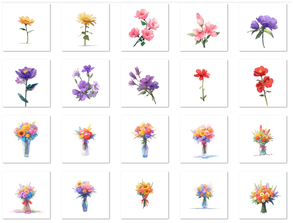 【著作権フリー素材集】花・ブーケイラスト150種