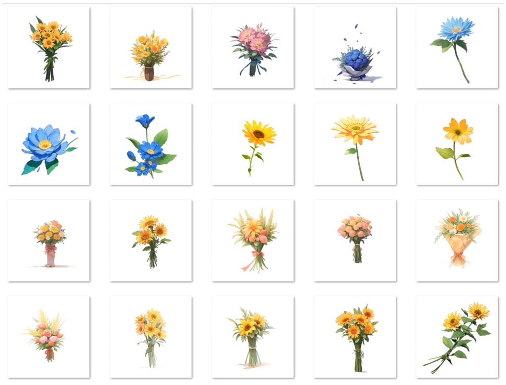 【著作権フリー素材集】花・ブーケイラスト150種