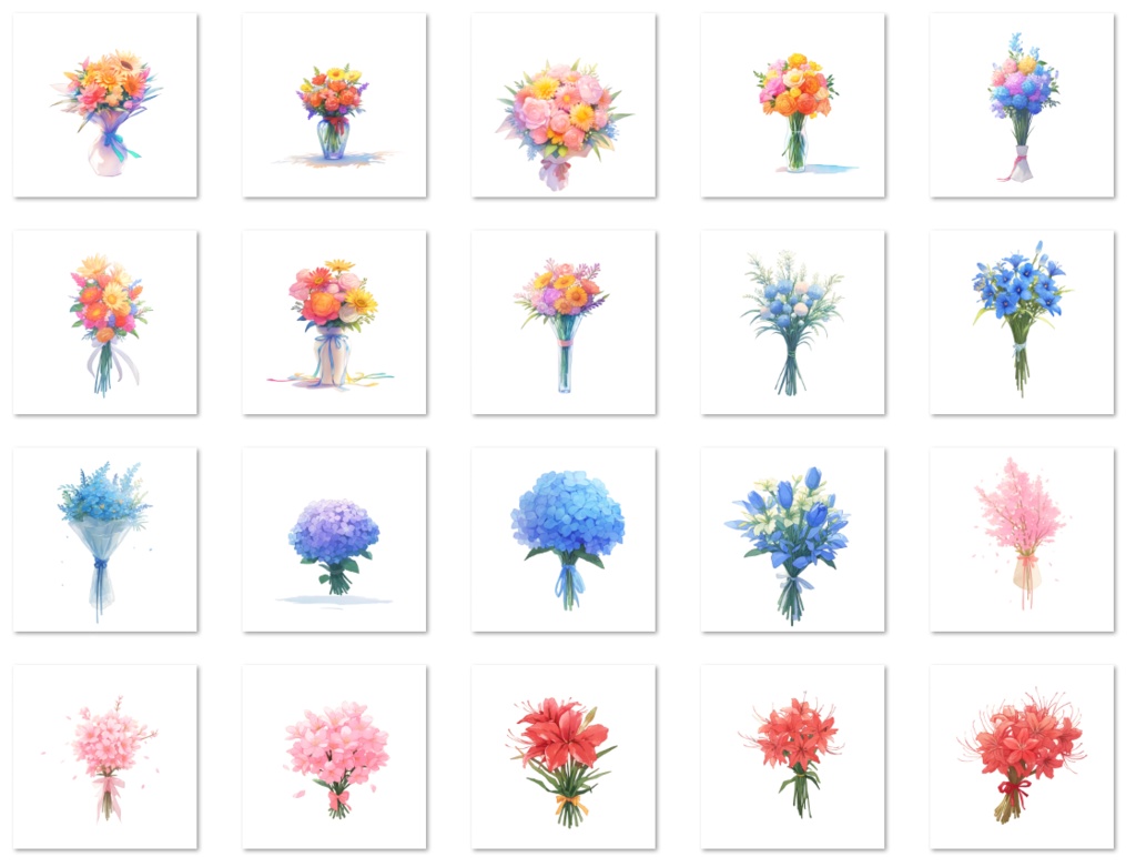 【著作権フリー素材集】花・ブーケイラスト150種