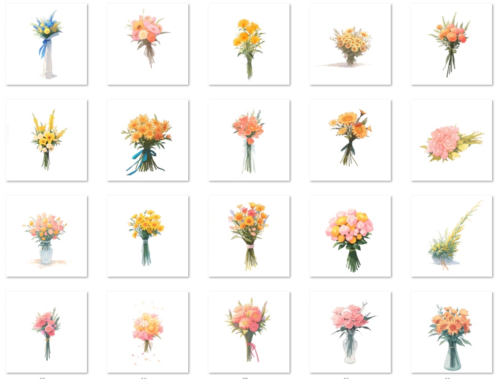 【著作権フリー素材集】花・ブーケイラスト150種