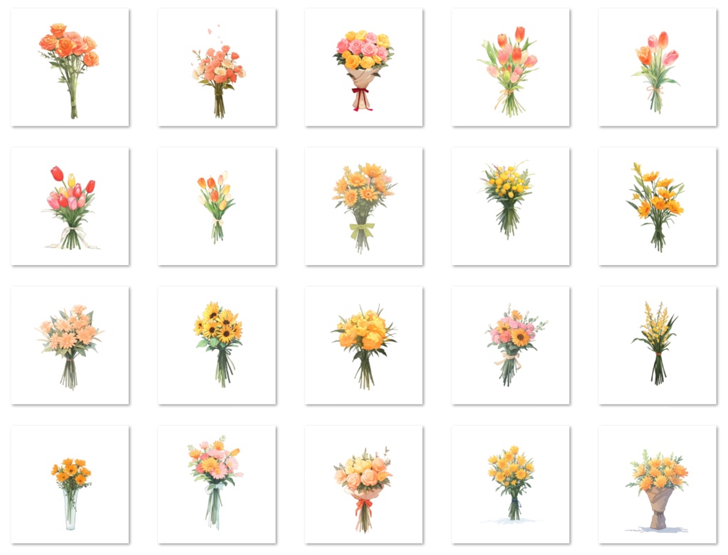 【著作権フリー素材集】花・ブーケイラスト150種