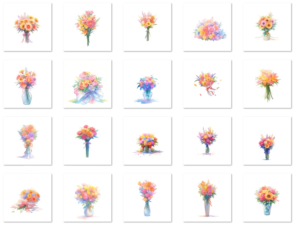 【著作権フリー素材集】花・ブーケイラスト150種