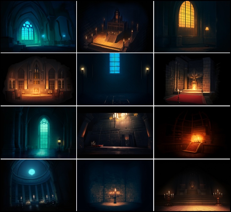 【著作権フリーファンタジー背景素材集】邪教の神殿70種