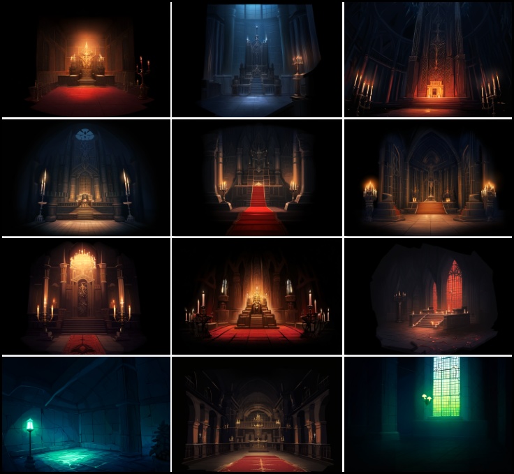 【著作権フリーファンタジー背景素材集】邪教の神殿70種