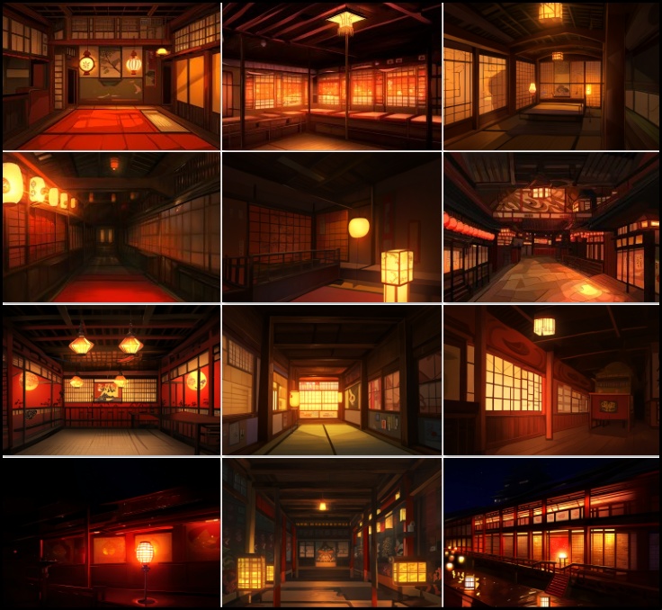 【著作権フリーファンタジー背景素材集】遊郭②74種