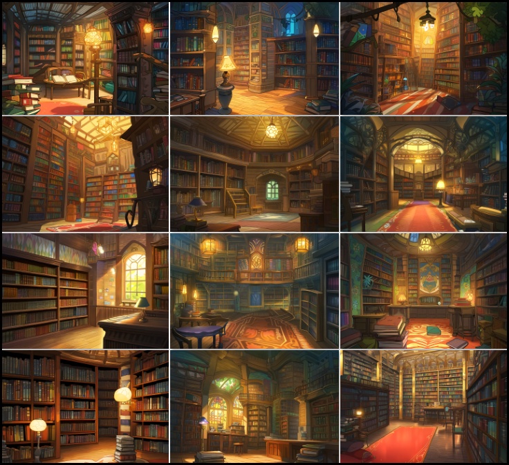 【著作権フリーファンタジー背景素材集】幻想図書館73種