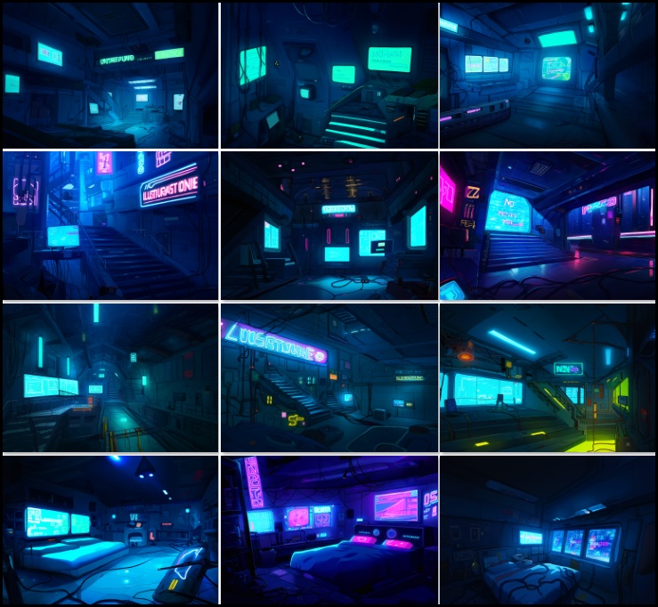 【著作権フリー背景素材集】ネオンシティ②70種