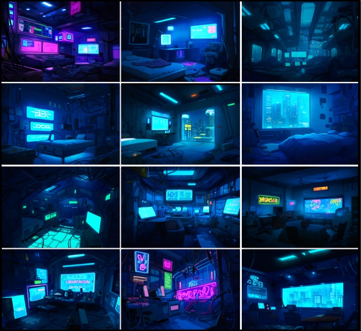 【著作権フリー背景素材集】ネオンシティ②70種