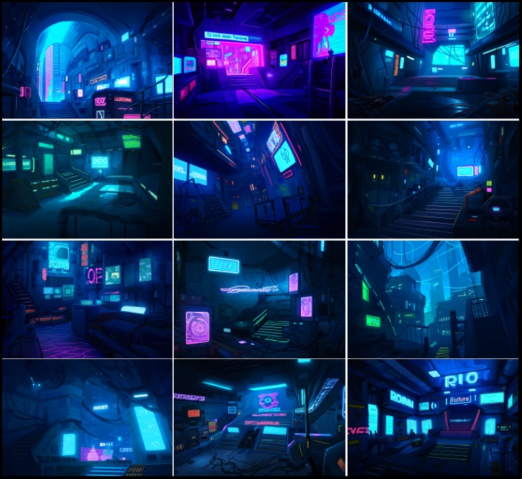 【著作権フリー背景素材集】ネオンシティ②70種