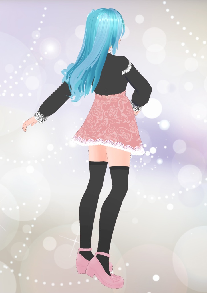 デコルテあきブラウス+スカート