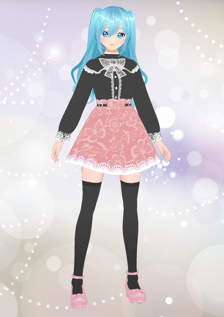 デコルテあきブラウス+スカート