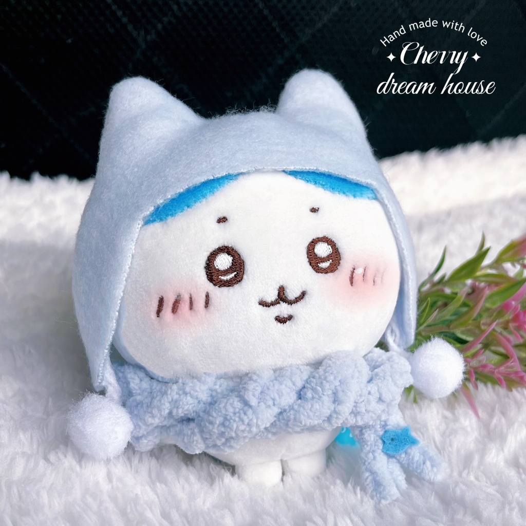 ぬい服 10cm ちいかわ ハチワレ 防寒帽子 マフラー モコ 可愛い