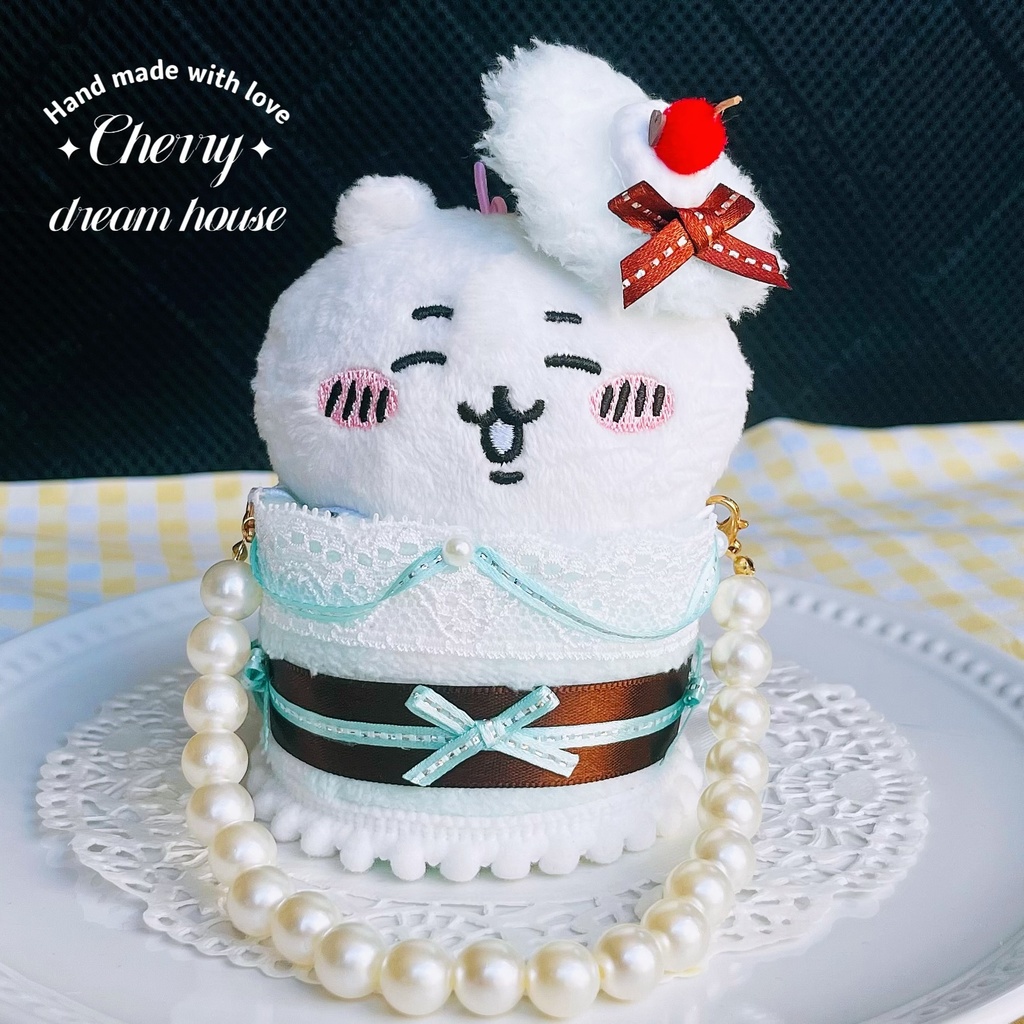 ちいかわ 10cm ぬい服 着ぐるみ チョコミントケーキ 2way バッグ ストラップ 2点セット