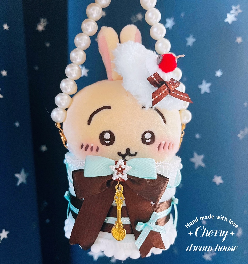 ちいかわ 10cm ぬい服 着ぐるみ チョコミントケーキ 2way バッグ ストラップ 2点セット
