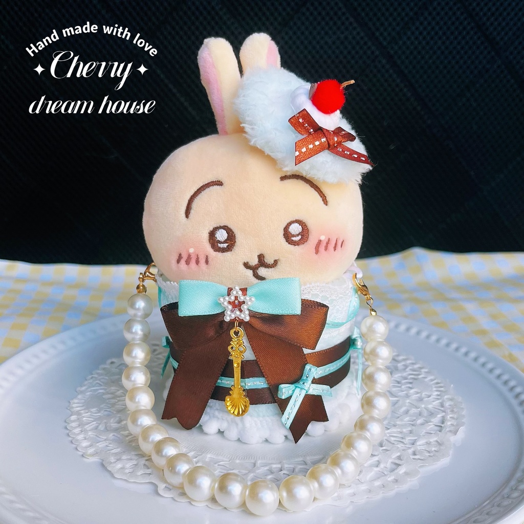 ちいかわ 10cm ぬい服 着ぐるみ チョコミントケーキ 2way バッグ ストラップ 2点セット