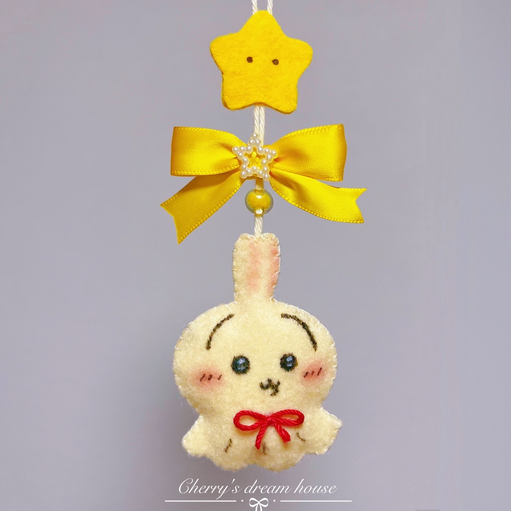 【BOOTH限定】うさぎ てるてる坊主  ぬいぐるみ ストラップ かわいい
