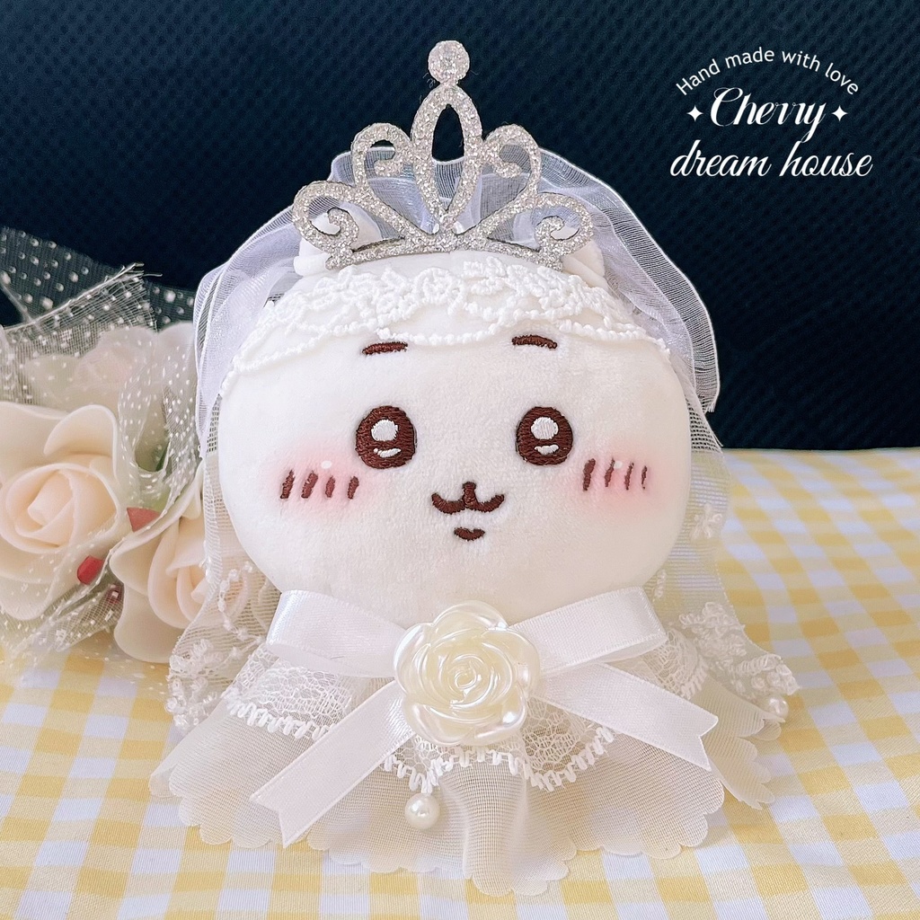 ぬい服 10cm 着せ替え ちいかわ ウェディングドレス 3点セット 結婚式 花嫁