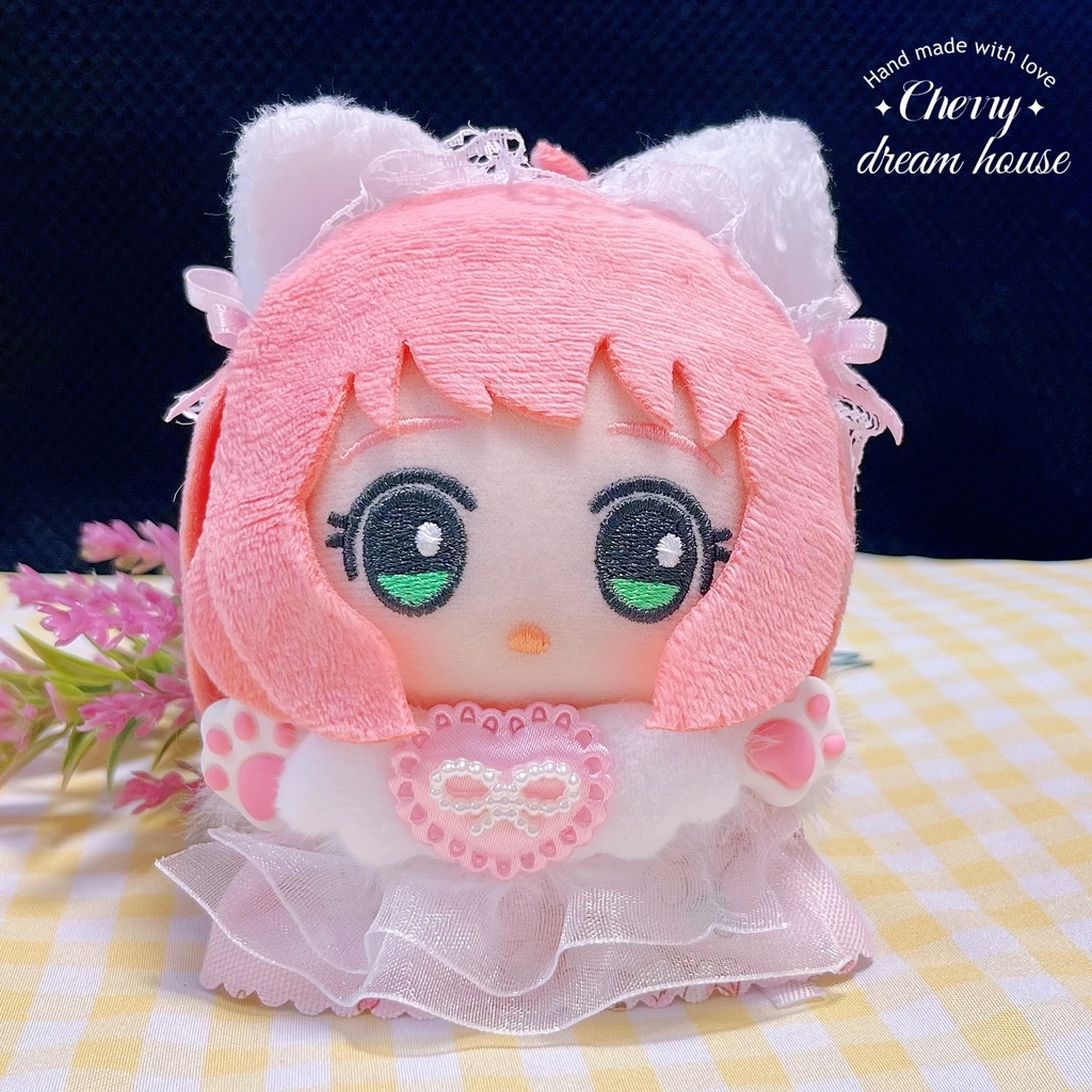 可愛い 白猫 2点セット ちびぐるみ ちびぬい ぬい服 10cm