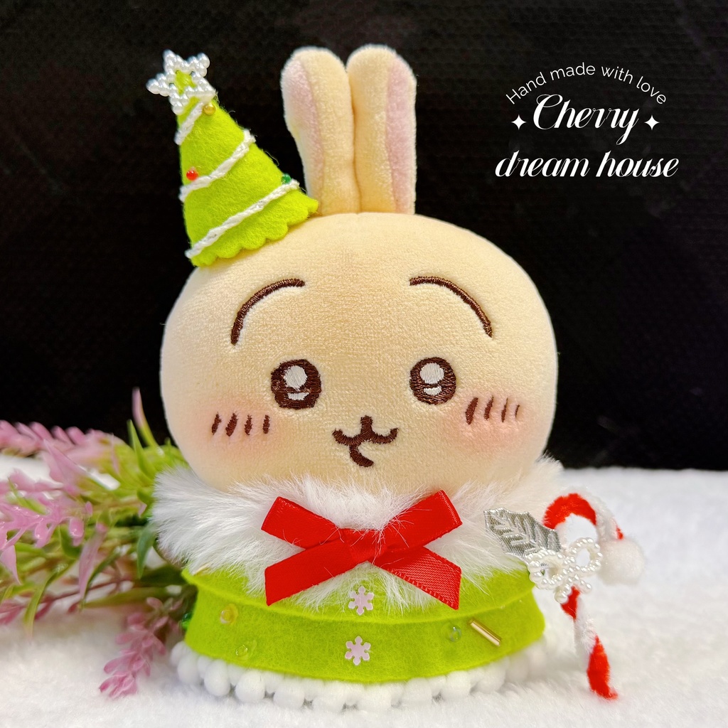 ぬい服 10cm 着せ替え ちいかわ クリスマスツリー キャンディケイン 3点セット 可愛い