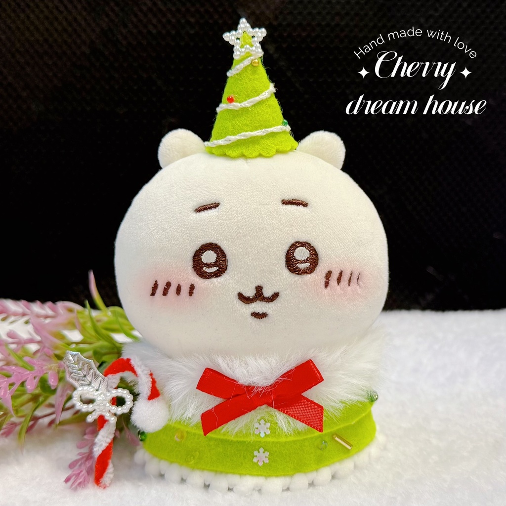 ぬい服 10cm 着せ替え ちいかわ クリスマスツリー キャンディケイン 3点セット 可愛い