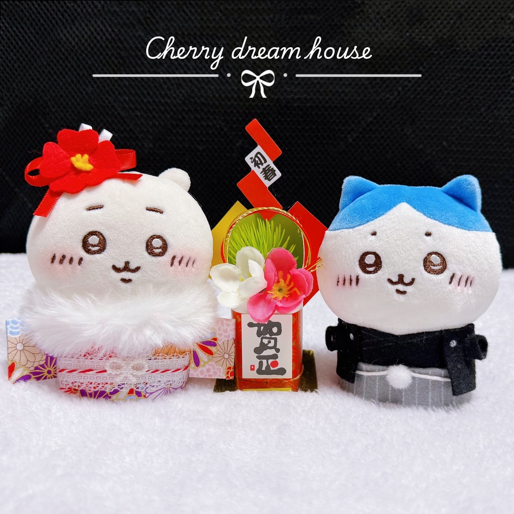 ぬい服 10cm 着せ替え ちいかわ お正月 着物 和服 2way 4点セット 可愛い