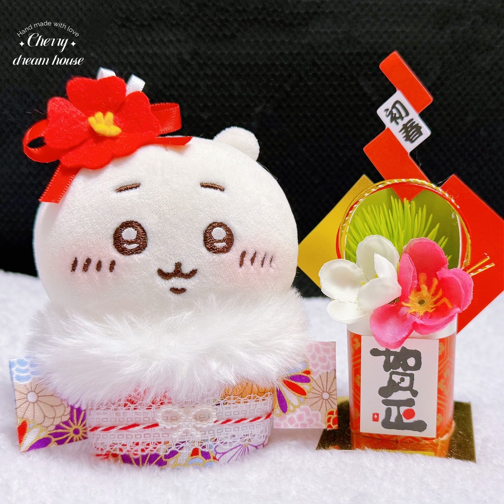 ぬい服 10cm 着せ替え ちいかわ お正月 着物 和服 2way 4点セット 可愛い