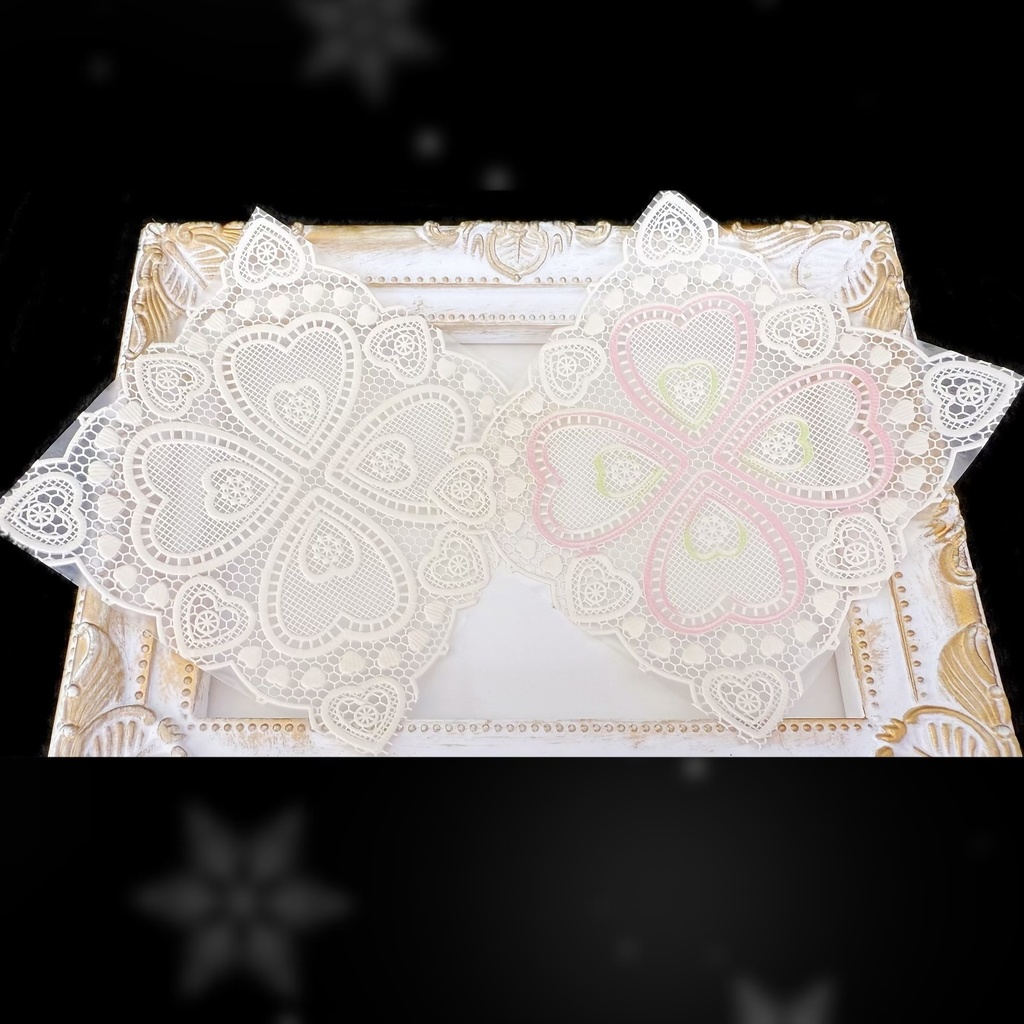 ドールハウス ドール用 レース風 2way テーブルクロス カーペット 2枚セット 可愛い ミニチュア