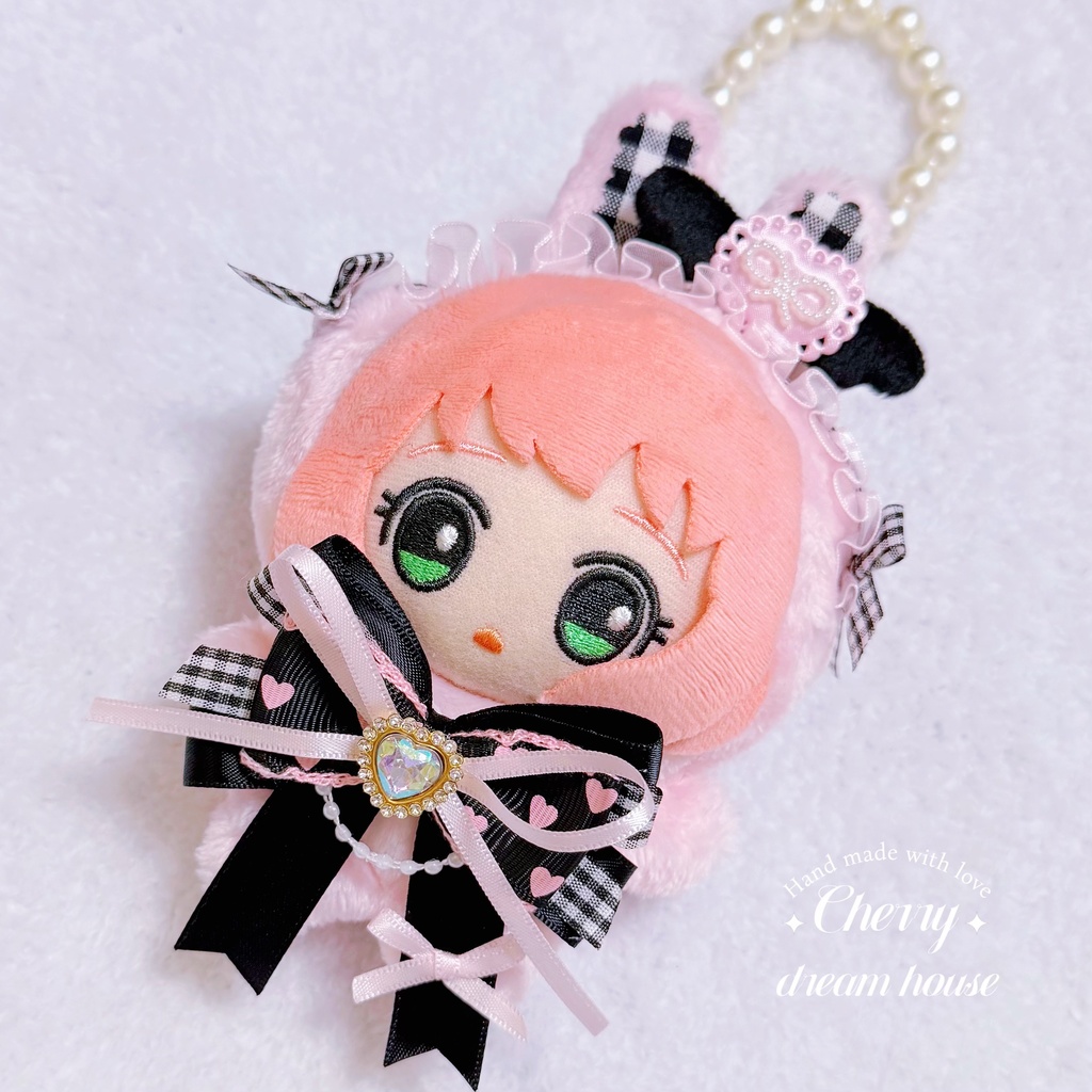 ぬい服 10cm 着せ替え うさぎ 着ぐるみ ちびぐるみ ちびぬい ちいかわ ピンク 黒 可愛い