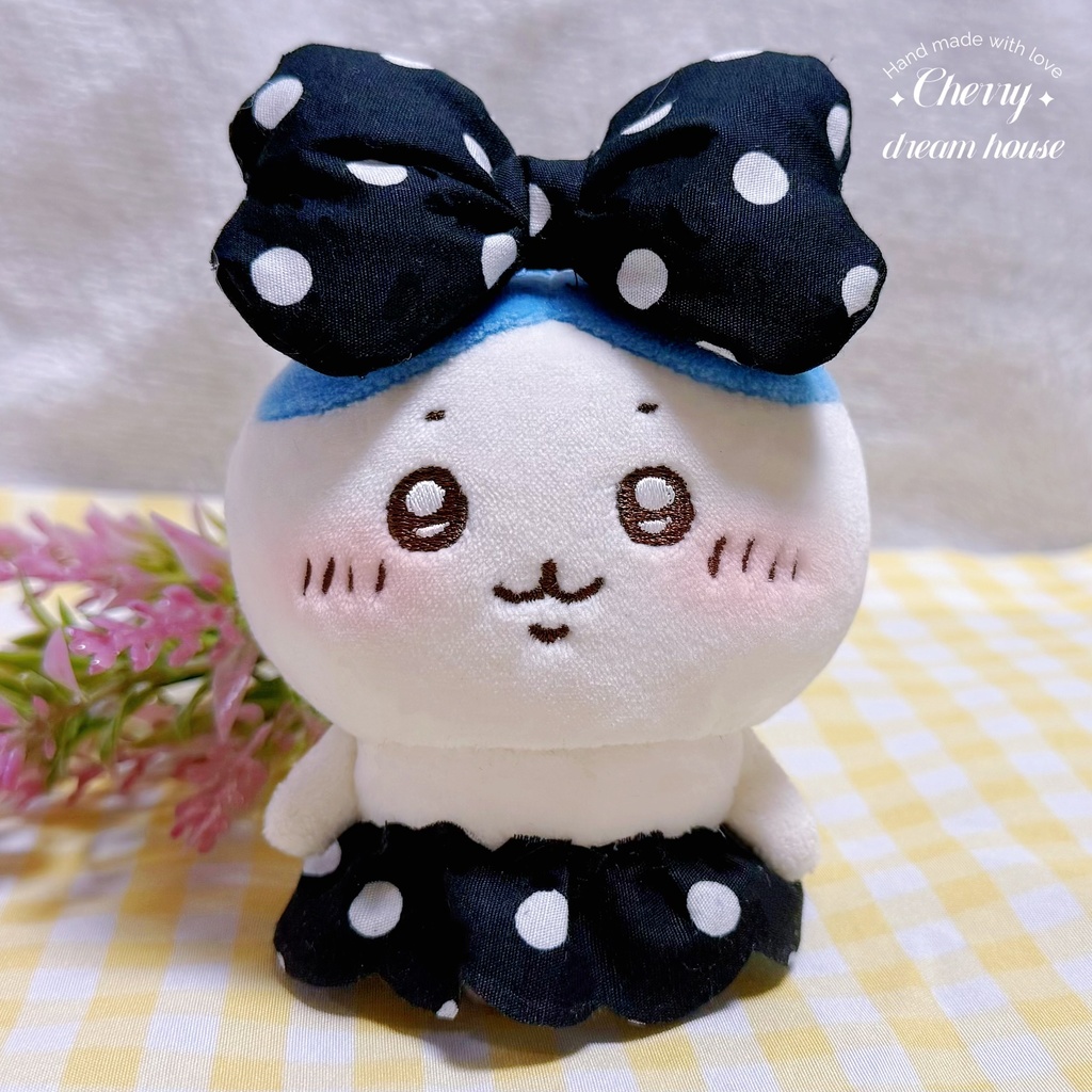ぬい服 10cm ちいかわ ドット柄 リボン スカート 2点セット 可愛い