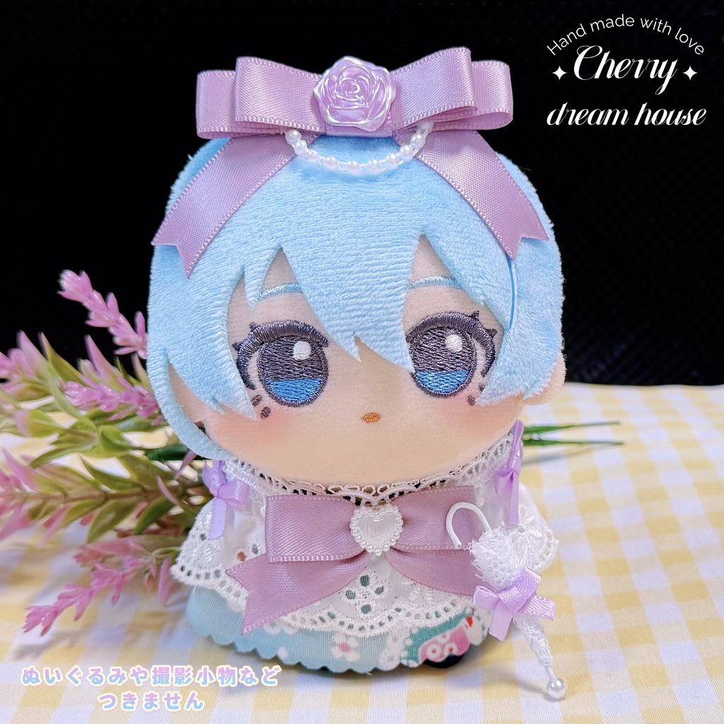 ぬい服 10cm ちびぐるみ ちびぬい アンティーク風 ワンピース 3点セット