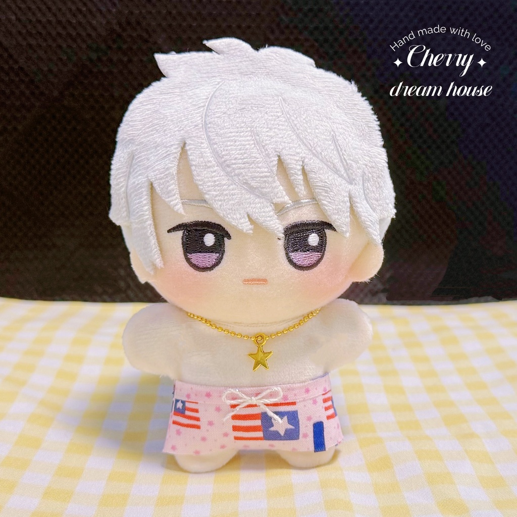ぬい服 10cm ちびぐるみ ちびぬい ビーチパンツ 水着付き ボディスーツ 星ネックレス 2点セット 可愛い
