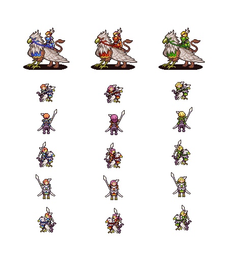 【SRPGstudio】ビーストナイト女（髪型差分）モーション、キャラチップ素材