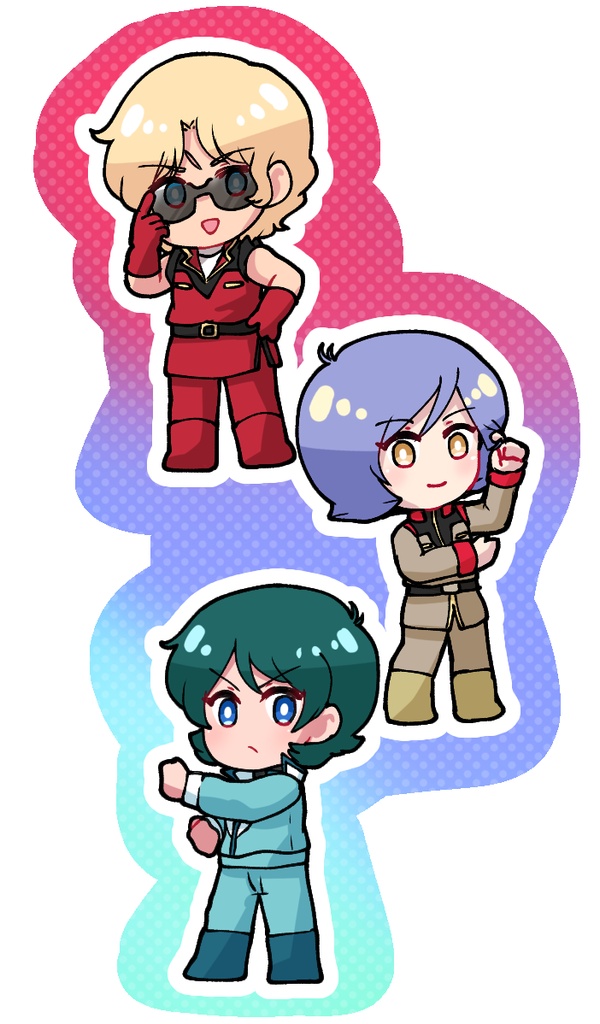 クワ+カミ+ガル スマホステッカー