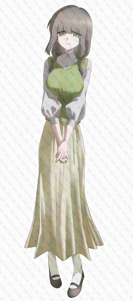 【立ち絵】優しそうな三つ編みの女性