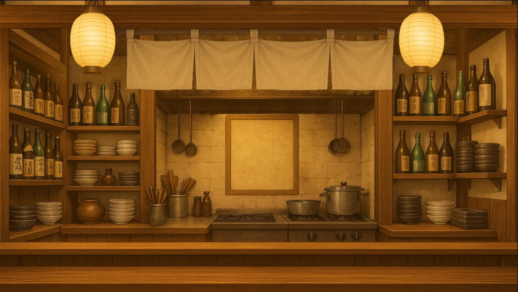 【無料】 居酒屋風 配信背景素材 (Free download)