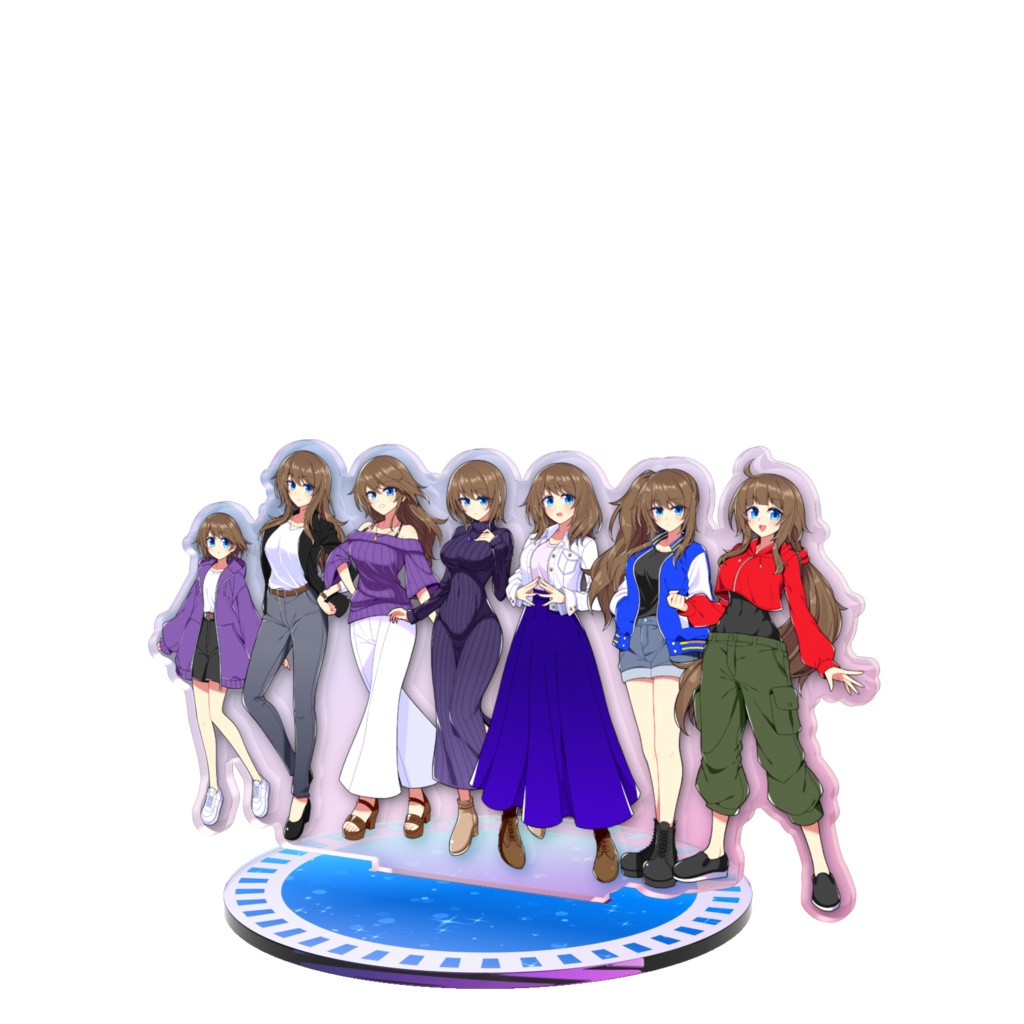 【OC】青眼茶髪の綾音　アクリルスタンド　集合