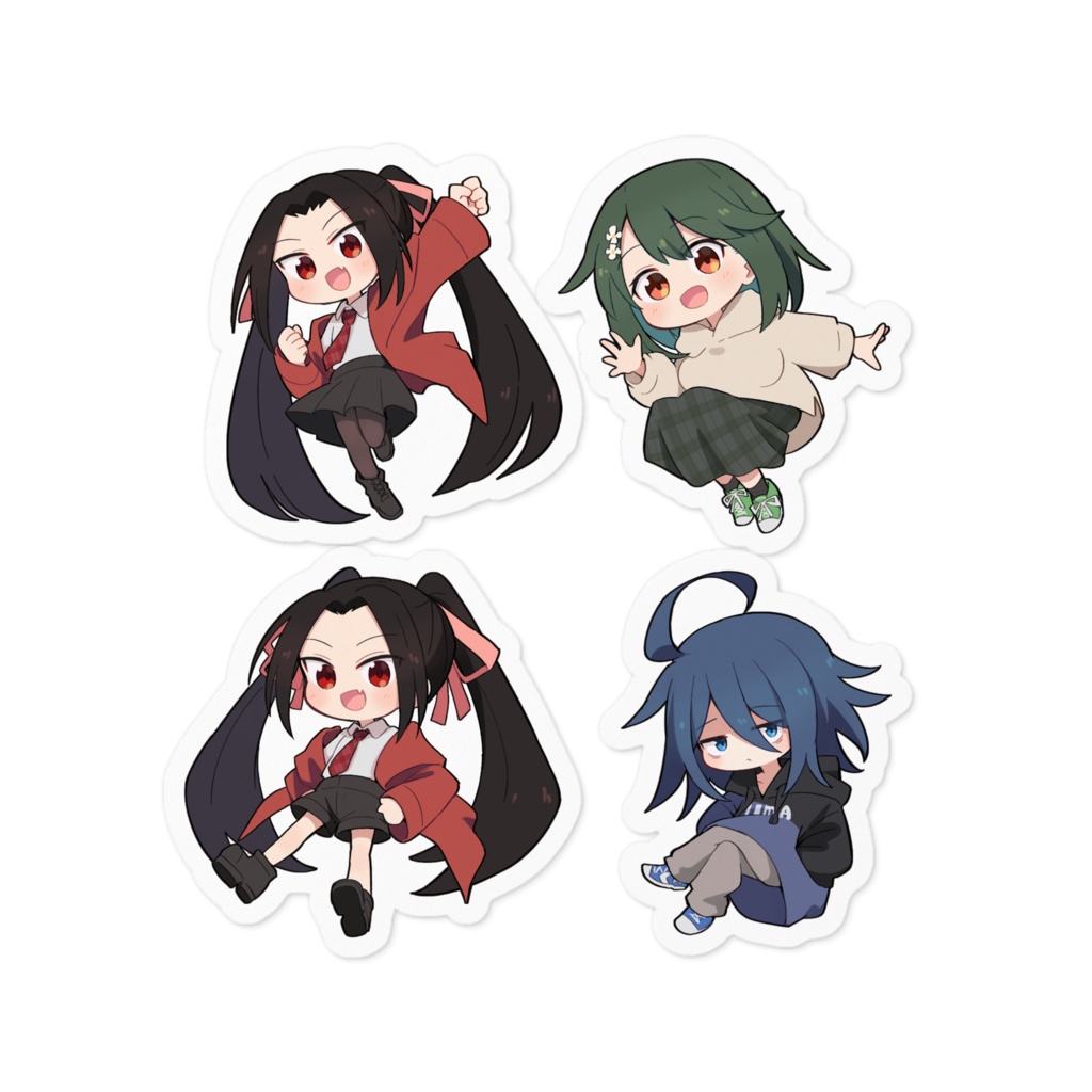 赤赤青緑ステッカー