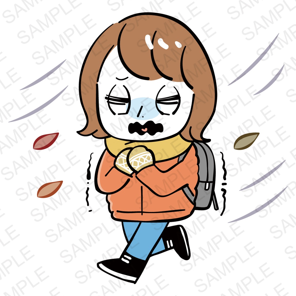 女性　寒い　冬