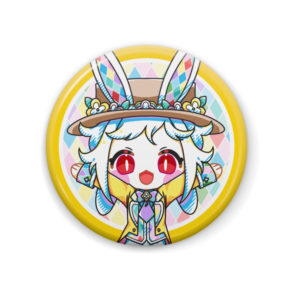 缶バッジ［イースター］　時計ウサギ