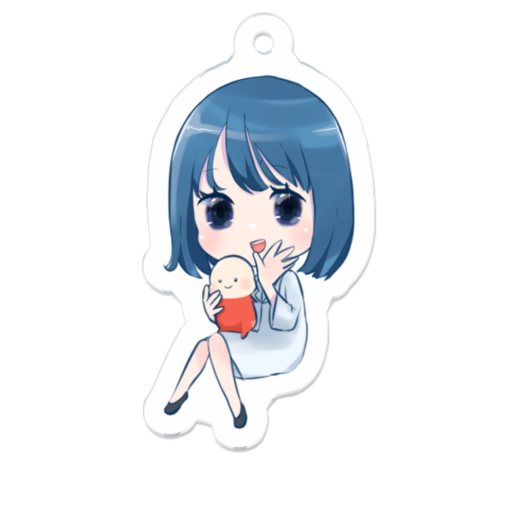 かぷせるべいびぃを抱っこするキーホルダー